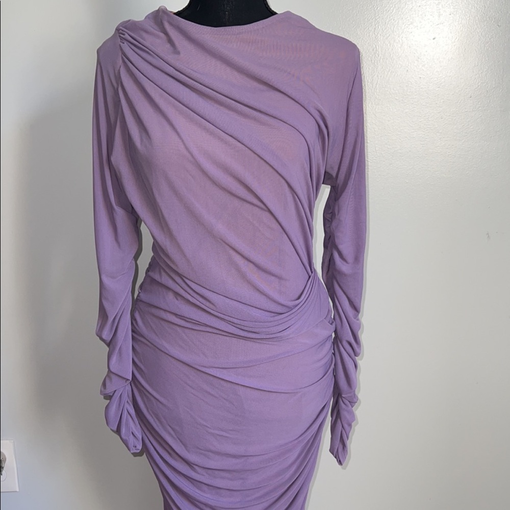 Purple Dress, size extra large with see through arms